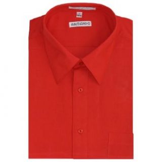 Mens Red Dress Shirt with Convertible Cuffs Clothing