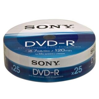 DVD R 4,7 Go (pack de 25)   BULK   Les DVD R de Sony sont la solution