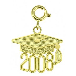 14k Yellow Gold Graduation 2008 Cap Charm