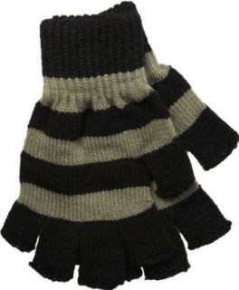 Okutani Fingerless Gloves (Black/grey Striped) Clothing