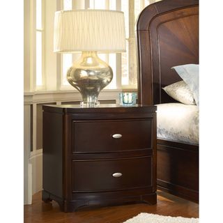 drawer Bow Front Nightstand with Power Strip