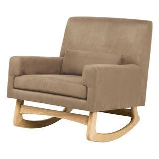 Taupe Microsuede Modern Rocker Upholstered Rocking Chair