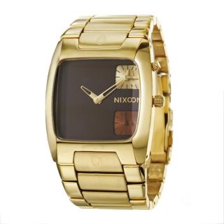 Nixon Mens The Banks Goldplated Steel Dual Time Zone Quartz Watch