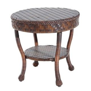 Outdoor Wicker Patio Round End Table