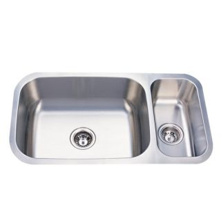 Elongated 32 inch Stainless Steel Undermount Dual Kitchen Sink