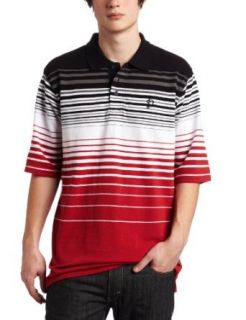 Southpole Mens Engineered Stripe Polo Shirt, Dark Red, 3X
