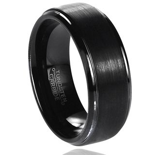 Daxx Mens Tungsten Carbide Brushed Stepped Edge Band (8 mm