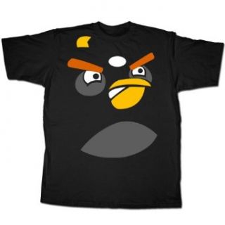 Angry Birds Mens Black Bomber Face Shirt Clothing