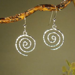 Jewelry by Dawn Hammered Swirl Sterling Silver Earrings