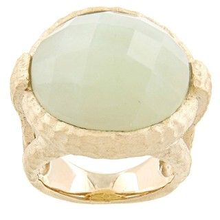 Rivka Friedman Gold Overlay Jade Ring