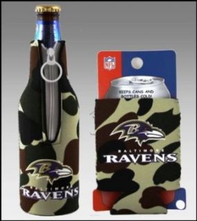 SET OF 2 BALTIMORE RAVENS CAMO BOTTLE & CAN KOOZIES