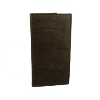 Genuine Leather Checkbook Holder Leather Wallet (Brown