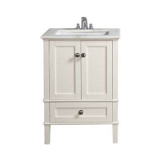 Windham Soft White 24 inch Bath Vanity with 2 Doors, Bottom Drawer and