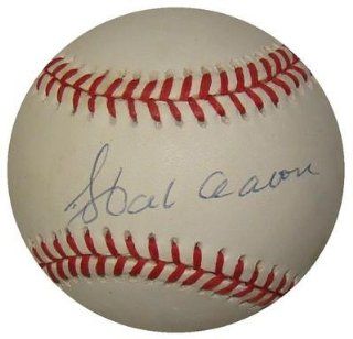 Hank Aaron Signed Baseball   Official NL Vintage