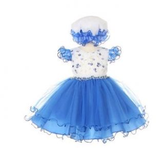 Baby Toddler Frilly Fancy Holiday Dress Royal Blue with