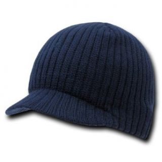 Decky Navy Blue Deluxe Campus Jeep Cap Beanie Visor, One