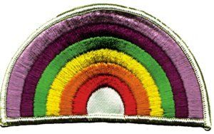 Novelty Iron On   Rainbow   Giant Rainbow Patch   Applique