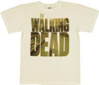 Walking Dead Zombie Poster Logo T Shirt (Large) Clothing