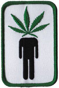 Novelty Iron on   Weed Marijuana Pot Head Leaf Patch