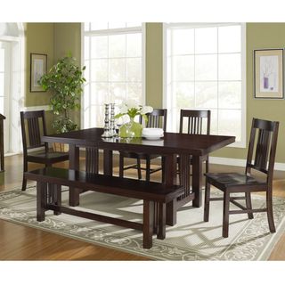 Piece Cappuccino Solid Wood Dining Set