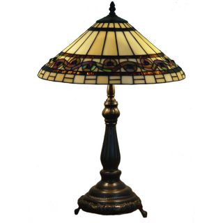 Geo Handcrafted Stained Glass Tiffany Style Table Lamp Compare $151