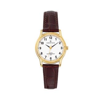 Certus Paris Womens Brass Brown Calfskin White Dial Watch