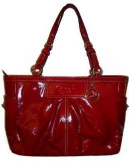 Coach Pleated East West Gallery Bag Purse Tote 13761 Red