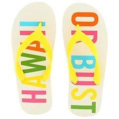 Kate Spade Hawaii Yellow Rubber/Hawaii or Bust Graphics Sandals