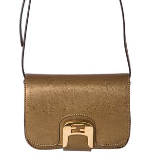Fendi Small Bronze Leather Cross body Bag