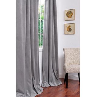 Signature Silver Grey Velvet 84 inch Blackout Curtain Panel