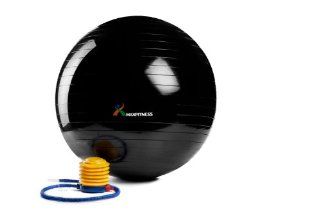 Max Fitness 75cm Exercise Ball with Foot Pump (Black