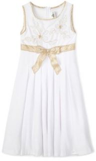 Rare Editions Girls 7 16 Floral Embroidered Linen Dress