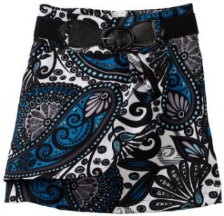 Paperdoll Girls 7 16 Printed Belt Skirt, Blue/Black, 14