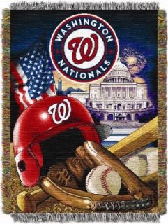 Washington Nationals Woven Tapestry Throw Blanket Sports