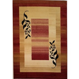 Casual Red/ Beige Border Rug (5 x 72)