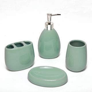 Waverly Aqua Ceramic 4 piece Bath Set