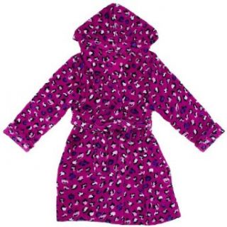 Totally Pink Pink Leopard Plush Hooded Bathrobe for
