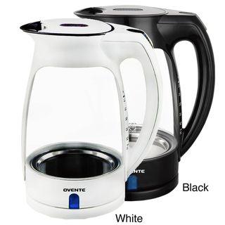 Ovente White Glass 1.7 liter Cord Free Electric Kettle