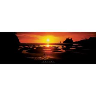 Poster plage au coucher du soleil (53 x 158cm)   Achat / Vente TABLEAU