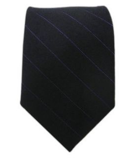 Black and Violet Wool Pinstripe 3 Tie Clothing