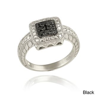 DB Designs Sterling Silver 1/10ct TDW Colored Diamond Square Ring