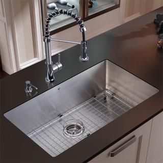Vigo Stainless Steel Undermount Kitchen Sink Faucet Combo Set
