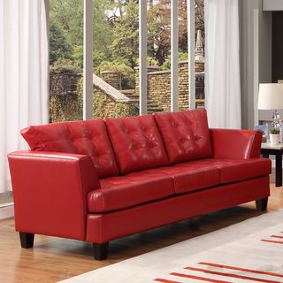 Dawson Red Bonded Leather Sofa