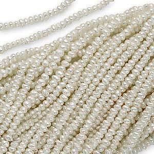 White Cultured Seed Pearls 1.5 2mm   15 Inch Strand