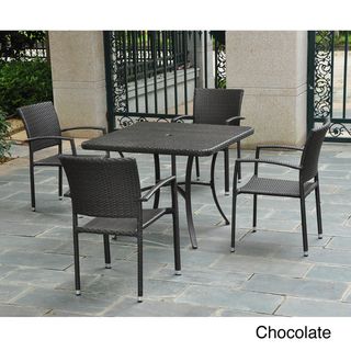 Barcelona 39 inch Square Table with 4 Arm Chairs
