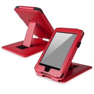 BasAcc Red Leather Case with Stand for  Kindle Paperwhite