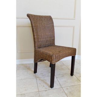 Campbell Woven Wicker High Back Chairs (Set of 2)