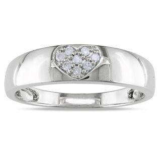 Miadora 14k White Gold Diamond Heart Ring (H I, I2 I3)