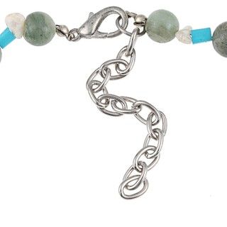 Silvertone Multi gemstone and Mother of Pearl Capri Necklace