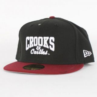 Crooks & Castles   Mens Core Logo Woven Fitted Caps in